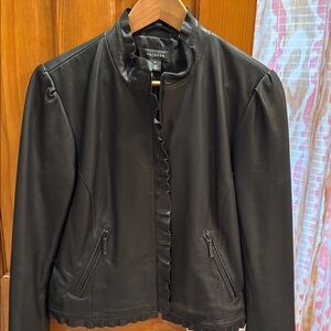 Black Leather Mojo Jacket by Halogen
